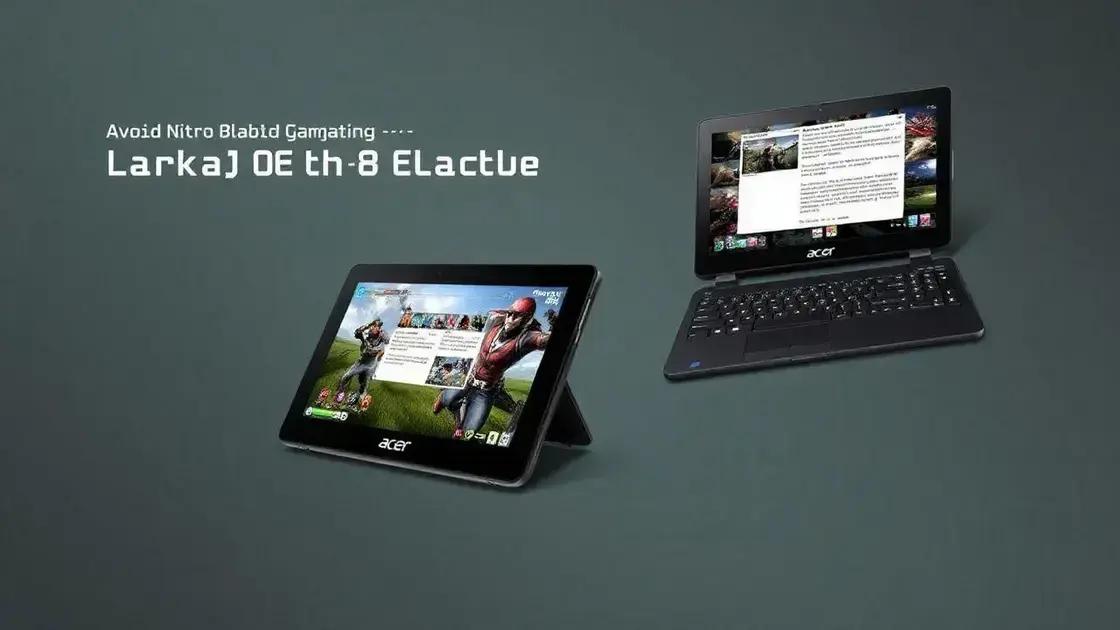 Acer Nitro Blaze: Novos PCs de Jogos Portáteis de 8 e 11 Polegadas