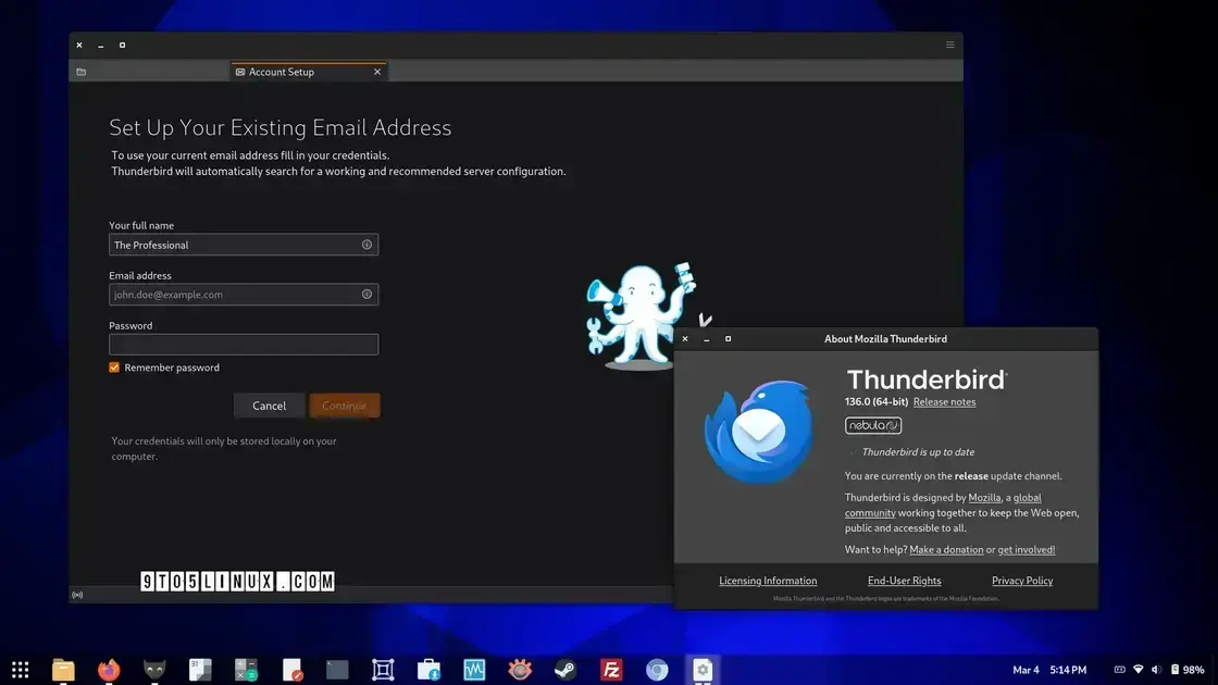 Mozilla Thunderbird 136: Novo Painel de Aparência em Configurações