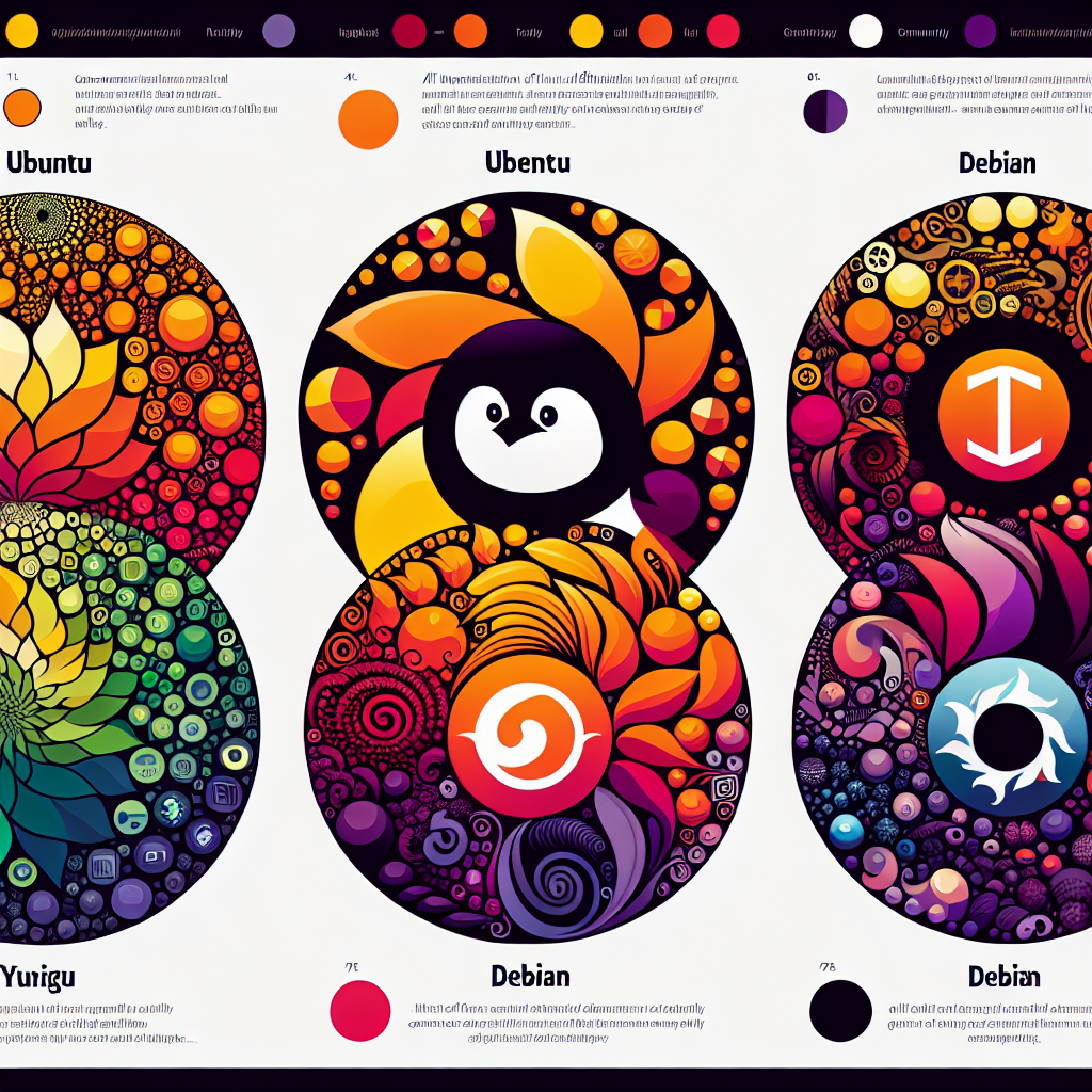 Imagem ilustrativa sobre distribuições Linux, destacando suas características e recursos, incluindo Ubuntu, Debian e suporte da comunidade.