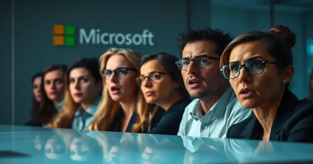 Protestos marcam 50 anos da Microsoft durante apresentação do Copilot