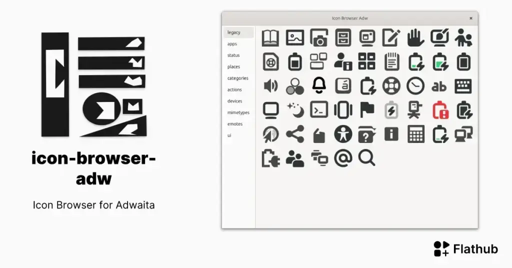 Como instalar o Icon Browser for Adwaita no Linux via Flatpak