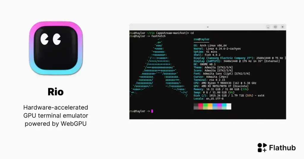 Como instalar o Rio no Linux via Flatpak