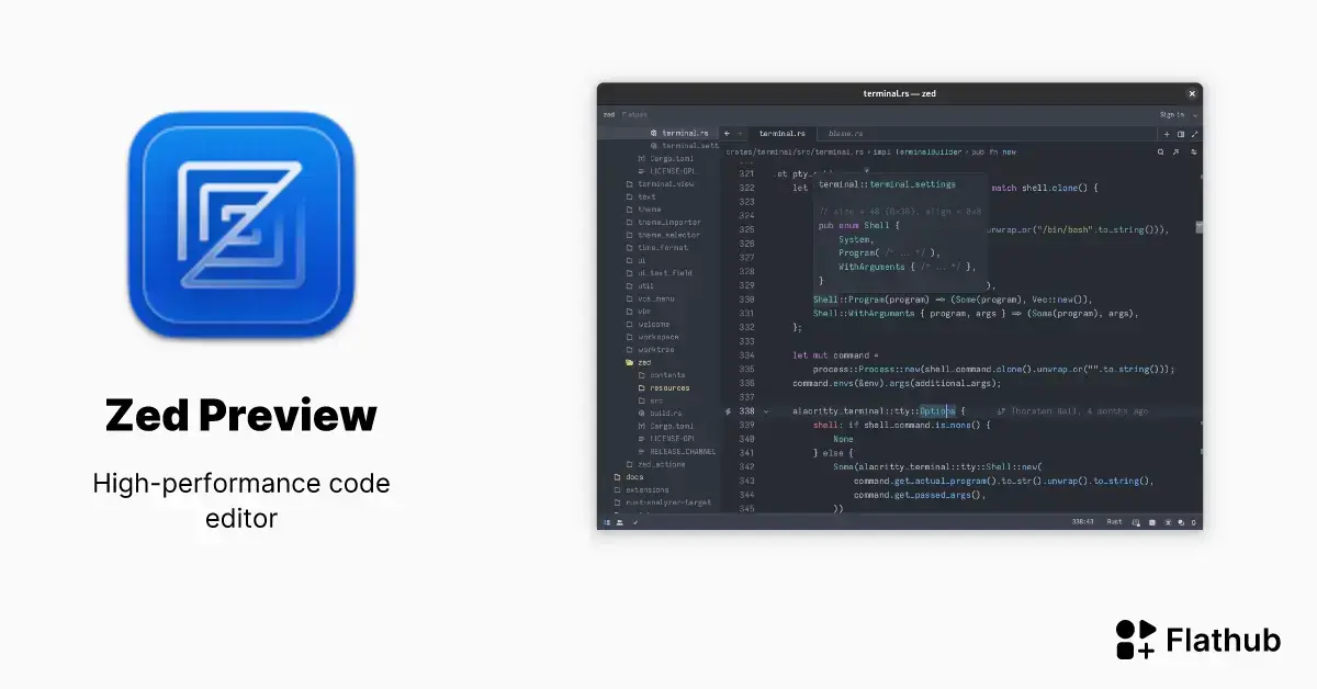 Como instalar o Zed-Preview no Linux via Flatpak