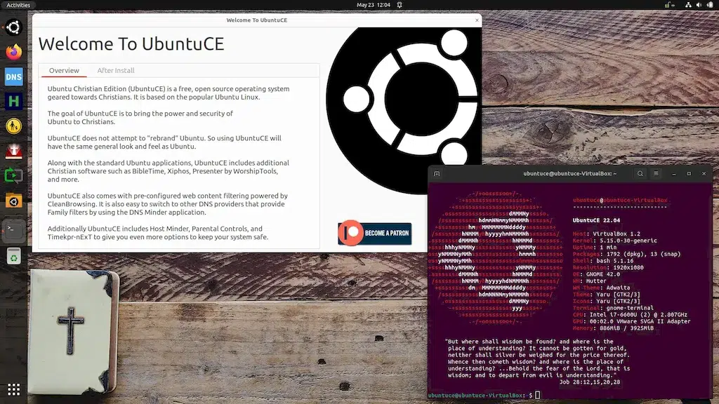 Conheça as Distros Cristãs UbuntuCE 22.04 e C4C Ubuntu 24.04 focadas na fé