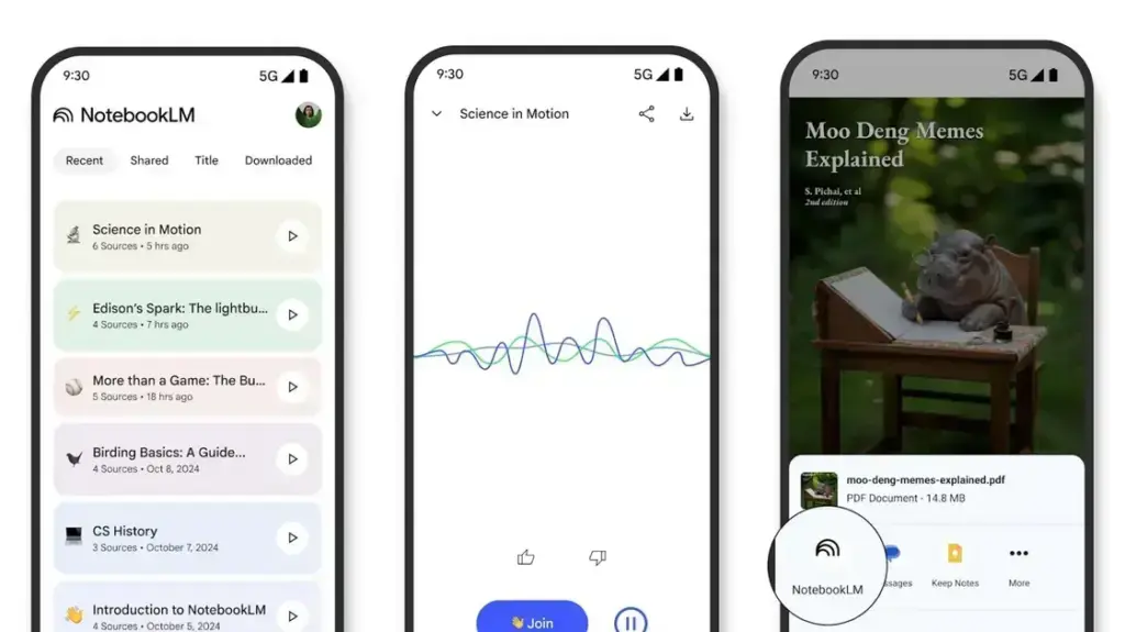 Google lança aplicativo NotebookLM para Android com recursos inovadores
