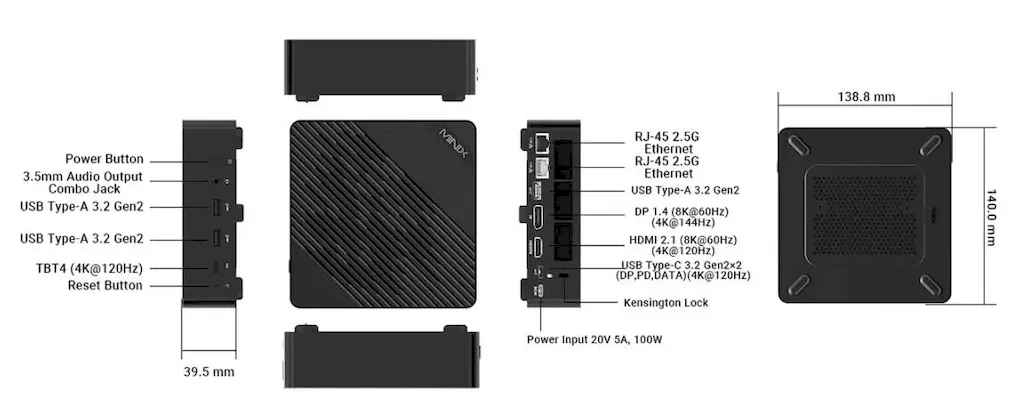 MINIX Elite EU715-AI: Mini PC compacto com potência do Meteor Lake