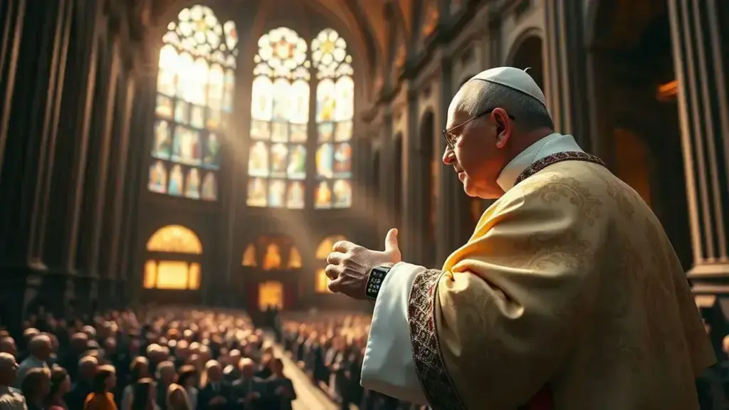Pope Leo XIV surpreende ao usar Apple Watch na sua primeira missa