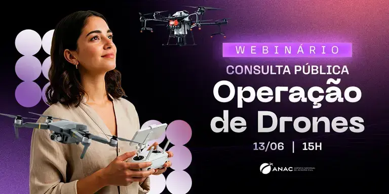 Anac promove webinário para explicar novas regras de operação de drones em 13/6