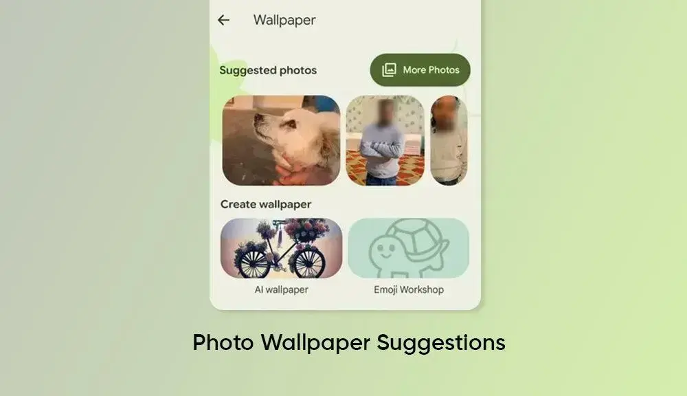 Android 16 QPR1 traz sugestões personalizadas de papel de parede com suas fotos