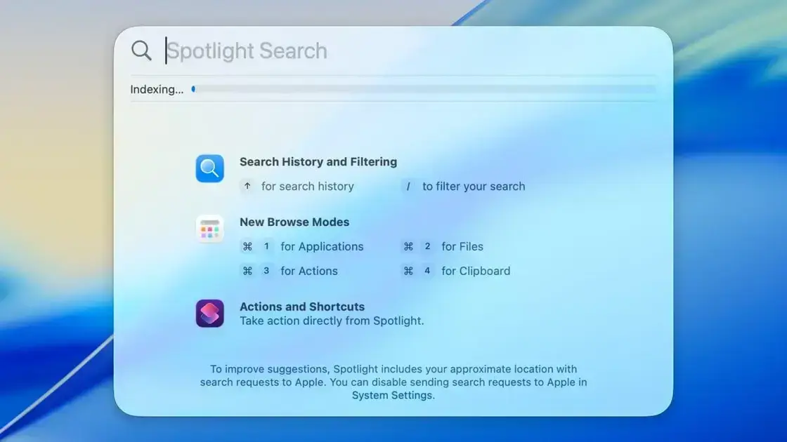 Descubra as novidades do Spotlight no macOS 26 Tahoe: mais que busca, automação