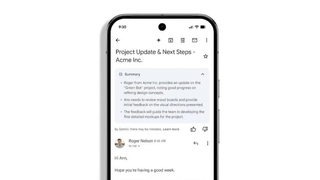 Gmail ativa resumos automáticos com Gemini AI para usuários Workspace