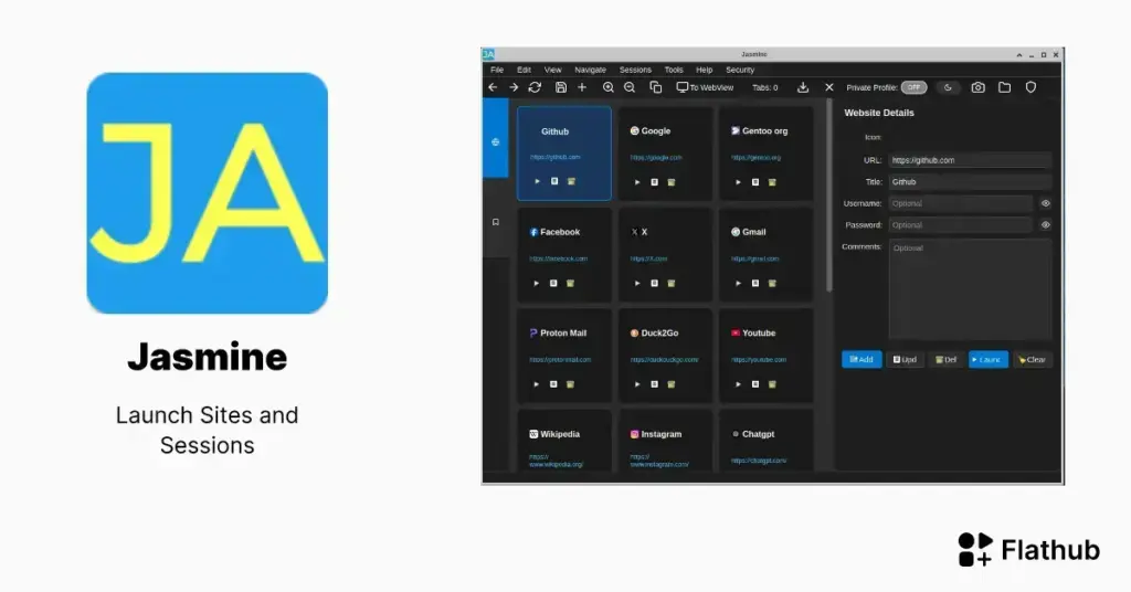 Jasmine: o navegador Linux para gerenciar sessões e múltiplas contas com segurança