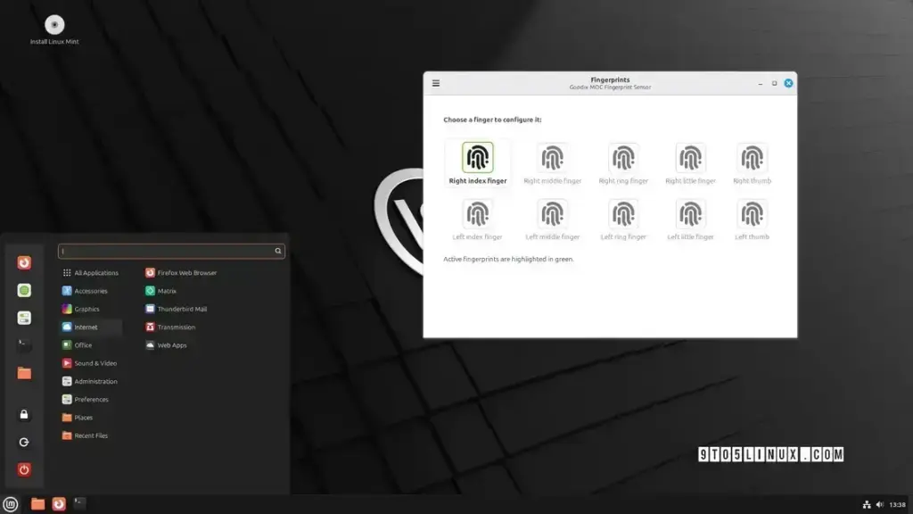 Linux Mint 22.2 trará autenticação por impressão digital com o app Fingwit