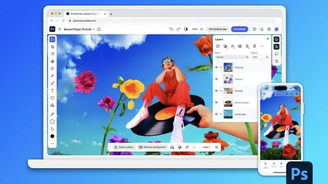 Photoshop chega oficialmente ao iPhone e Android com recursos grátis e IA avançada