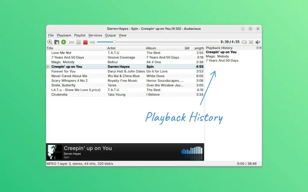 Audacious 4.5 lança histórico de reprodução e suporte ao LRCLIB
