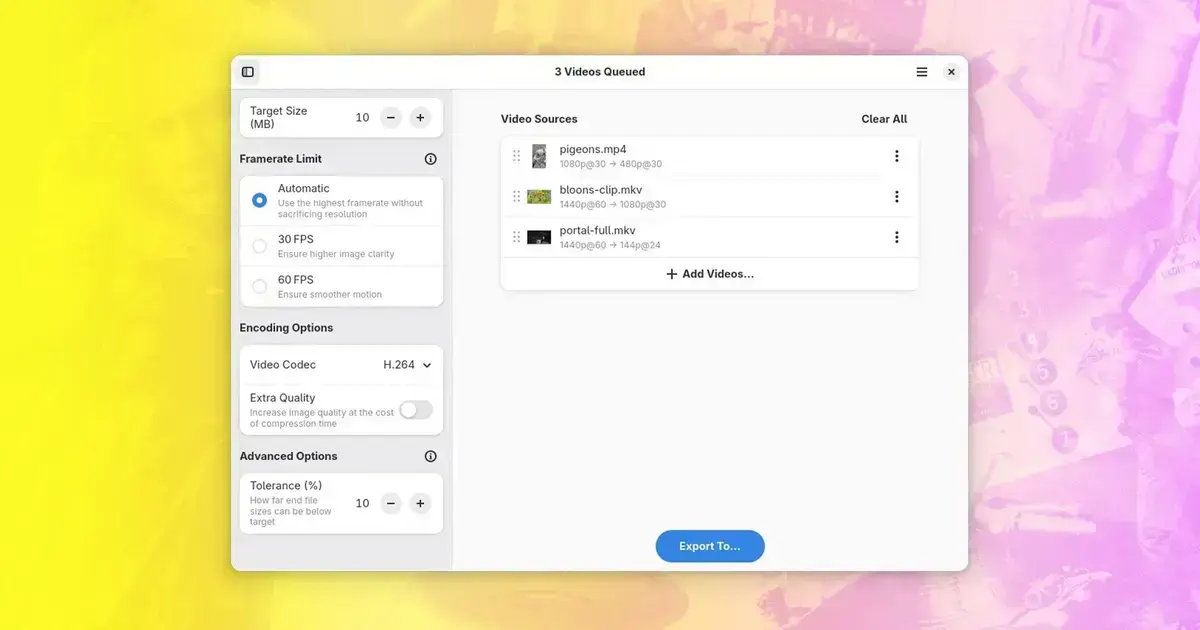 Constrict: novo app para compressão de vídeo no Ubuntu com tamanho exato