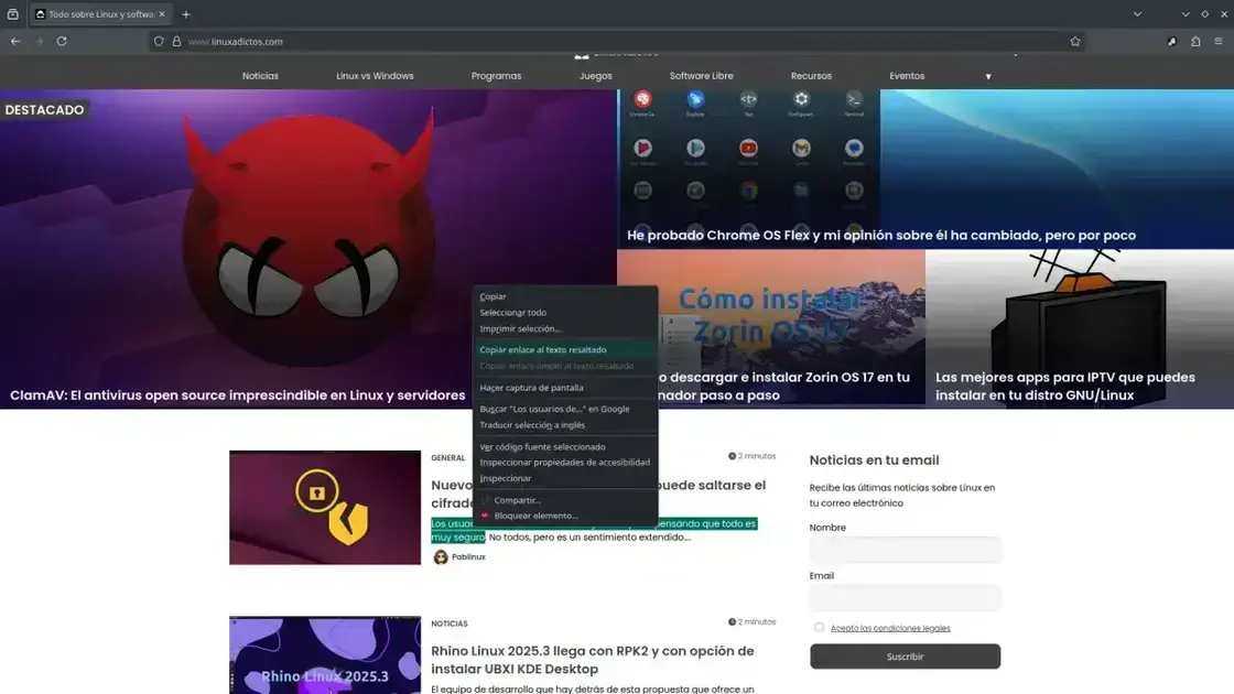 Firefox Nightly agora permite compartilhar links com texto selecionado