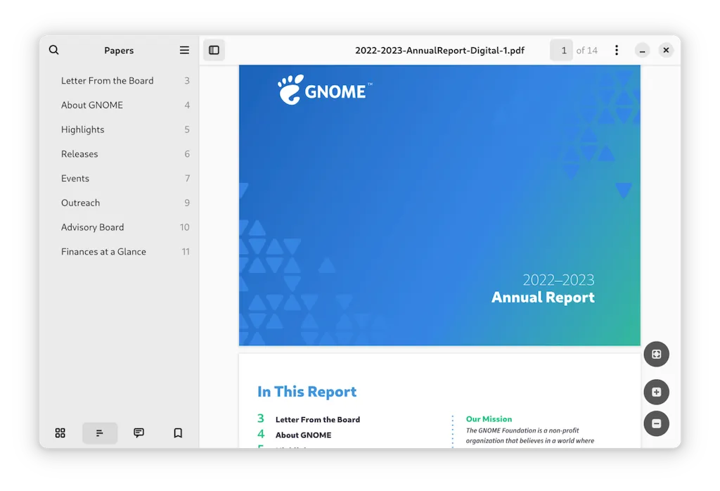 GNOME Papers será o visualizador de documentos oficial no GNOME 49