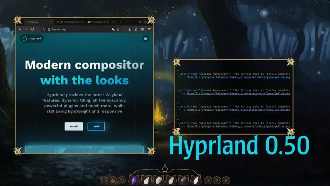 Hyprland 0.50 exige OpenGL ES 3.0 e traz melhorias em privacidade e desempenho