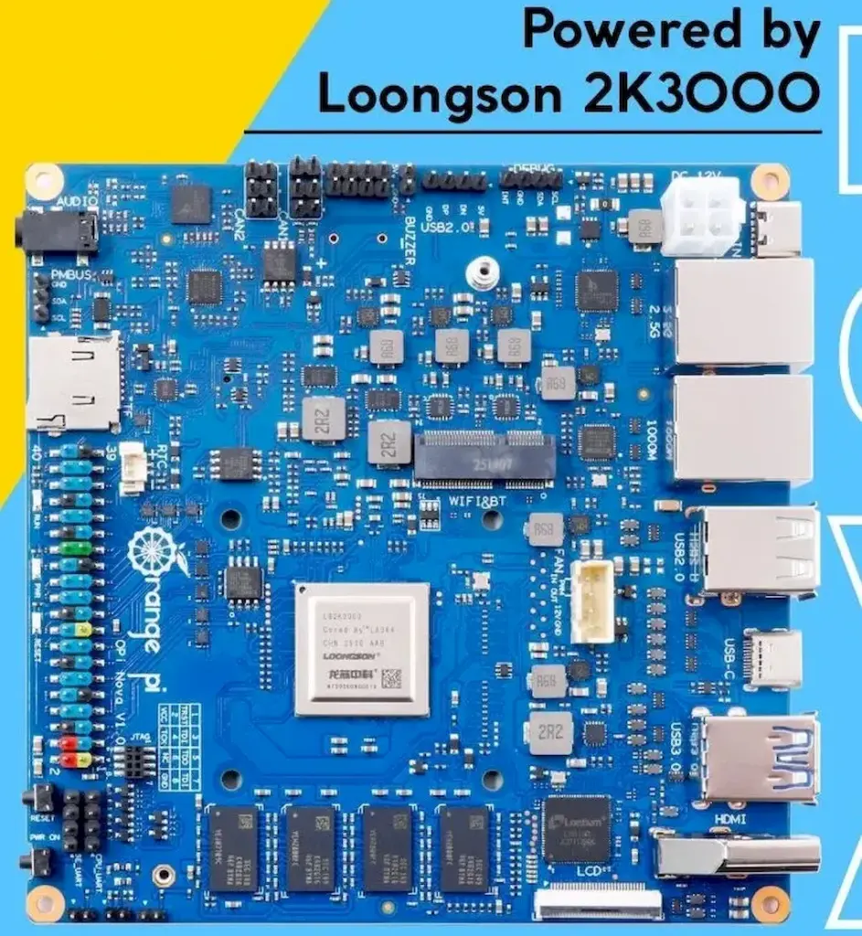 Orange Pi Nova estreia com processador Loongson 2K3000 e até 32GB DDR4