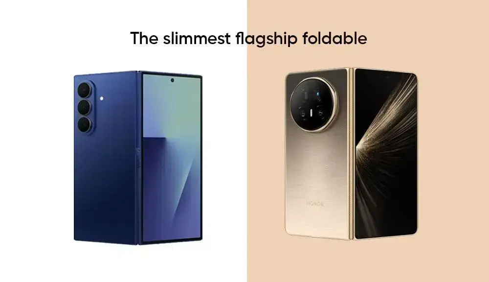 Samsung Galaxy Z Fold 7 supera Honor Magic V5 como o dobrável mais fino e leve 1 Samsung Galaxy Z Fold 7 supera Honor Magic V5 como o dobrável mais fino e leve
