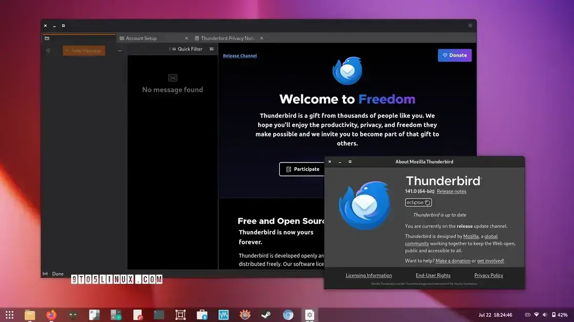 Thunderbird 141 traz ação de arquivamento em notificações