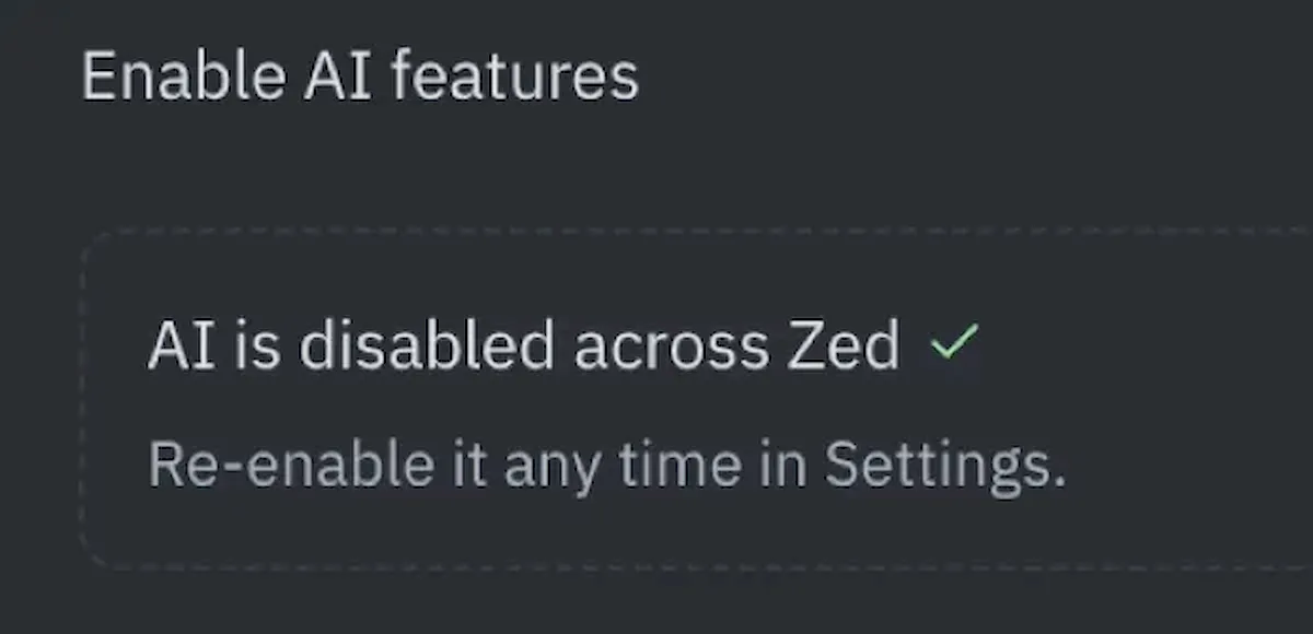 Zed Editor lança opção para desativar todas as funções de IA com facilidade