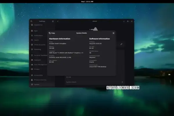 AerynOS 2025.08 chega com GNOME 48.4 e nova pilha Mesa 25.2