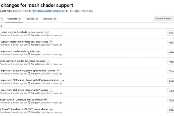 Mesa 25.3 traz novidades no suporte a shaders de malha OpenGL