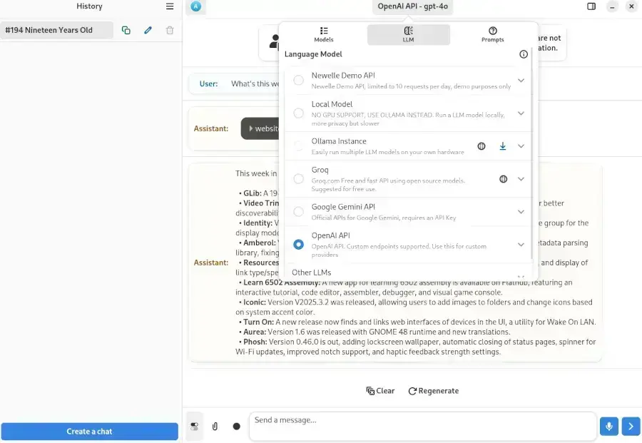 Newelle: Assistente virtual do GNOME alcança versão 1.0
