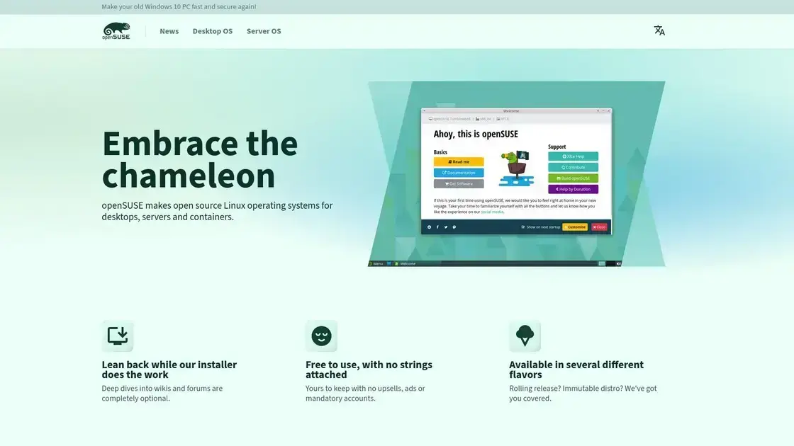 openSUSE apresenta um redesign de site com melhorias necessárias