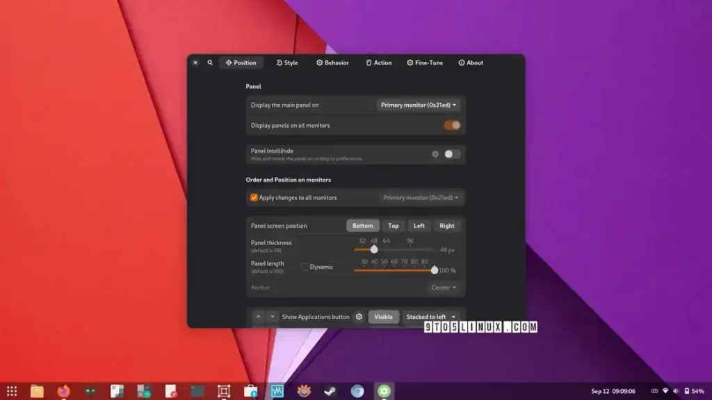 Extensão Dash to Panel Recebe Suporte ao GNOME 49 e Novos Recursos