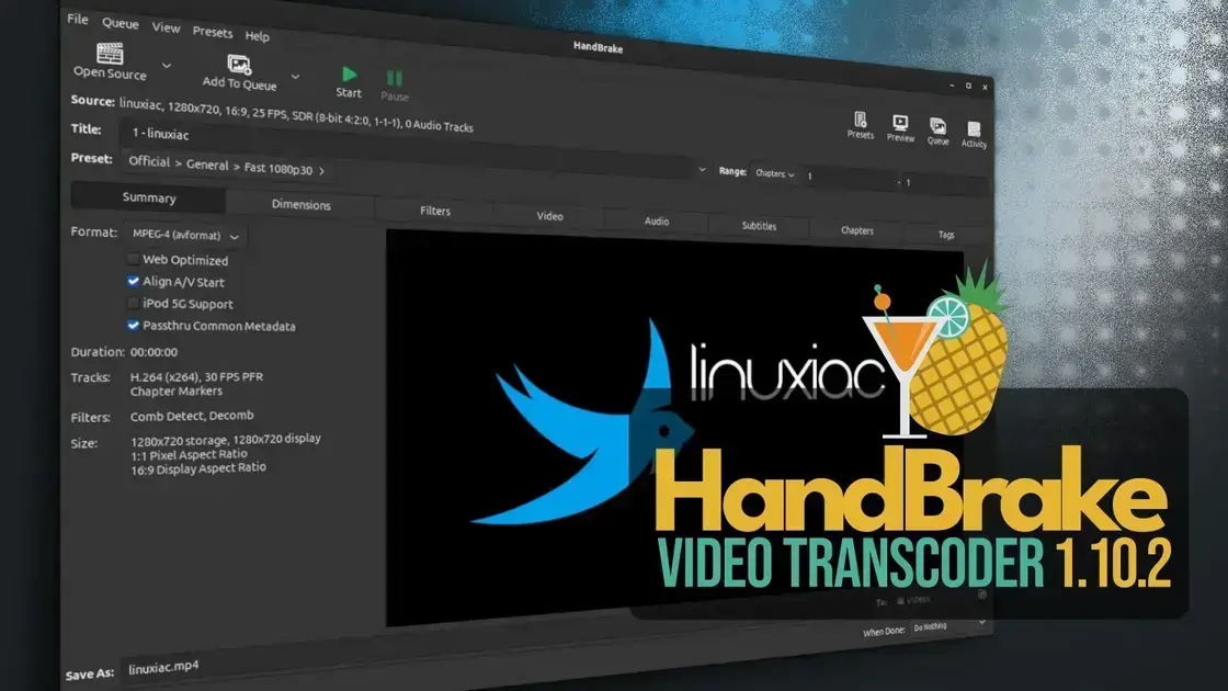 HandBrake 1.10.2: Melhoria no suporte a vídeos de alta profundidade e AV1