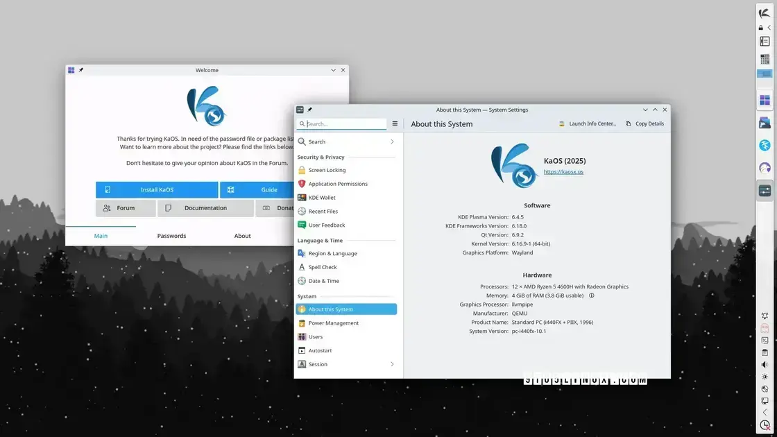 KaOS Linux 2025.09 chega com Linux 6.16 e KDE Gear 25.08