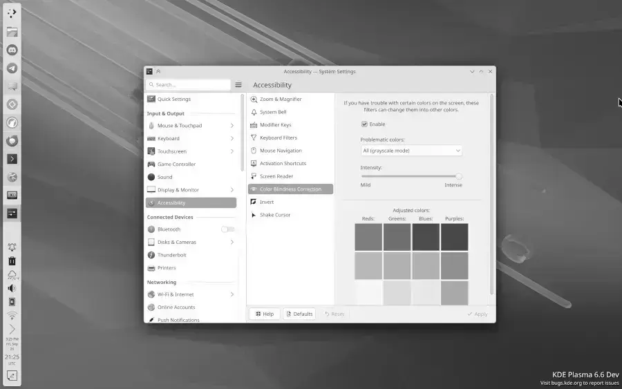 KDE Plasma 6.5 ganha modo em escala de cinza: Novidades e melhorias