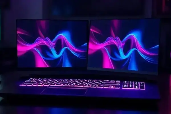 Krayzor: O laptop gamer com telas duplas e teclado mecânico via crowdfunding