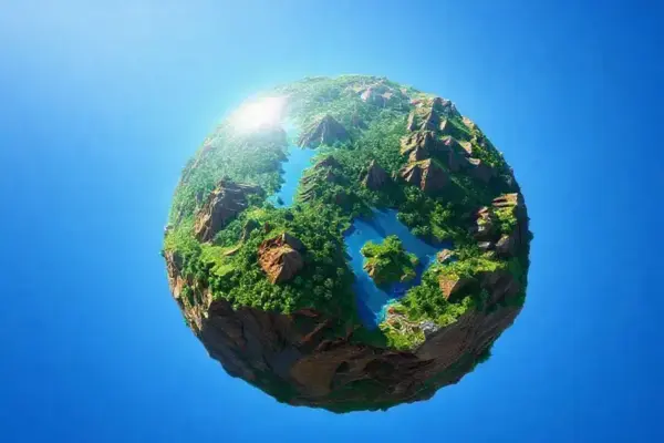 Nova demo de Minecraft transforma superfície plana em planeta esférico
