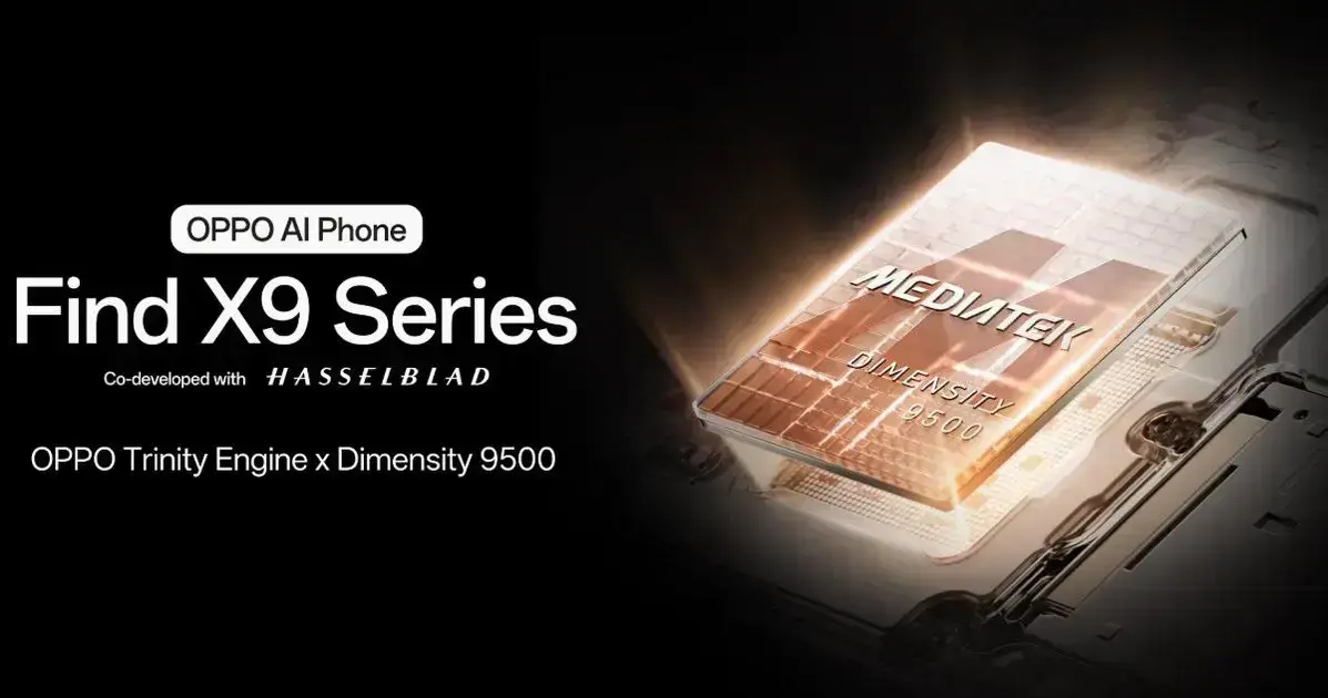 OPPO anuncia a série Find X9 com o novo chip Dimensity 9500