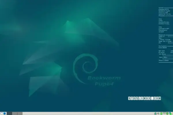 Puppy Linux BookwormPup64 10.0.12 é lançado baseado no Debian 12.12