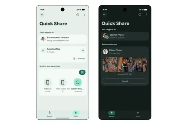 Redesign do Quick Share em Tela Cheia é Lançado no Android
