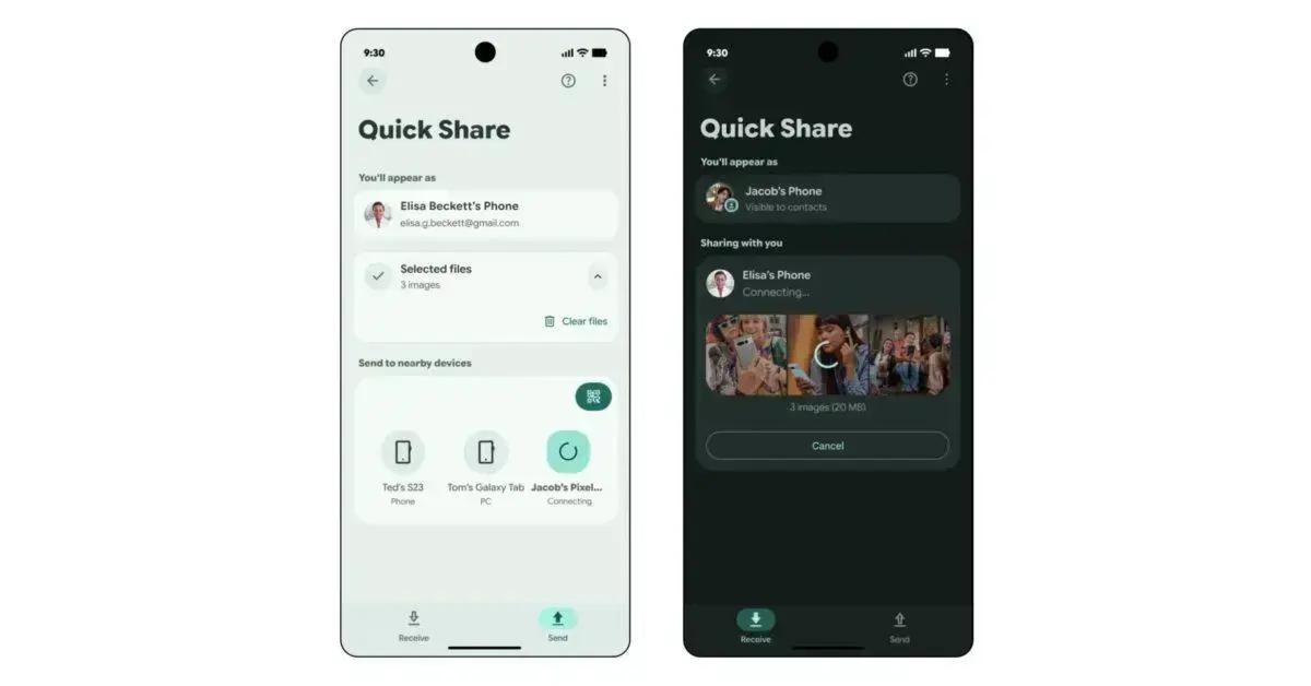 Redesign do Quick Share em Tela Cheia é Lançado no Android 1 Redesign do Quick Share em Tela Cheia é Lançado no Android