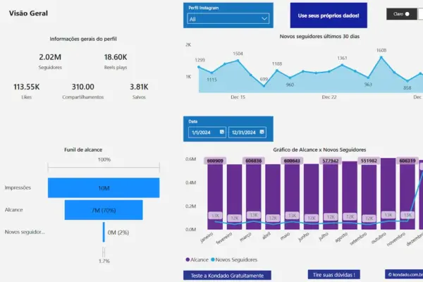 Dashboards de Gerenciamento de Redes Sociais para Instagram