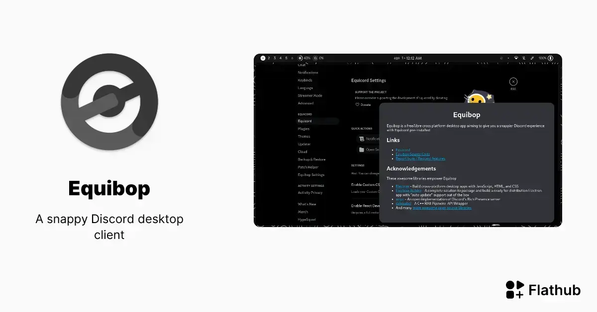 Equibop: um novo cliente desktop para Discord com ótimo desempenho 1 Equibop: um novo cliente desktop para Discord com ótimo desempenho