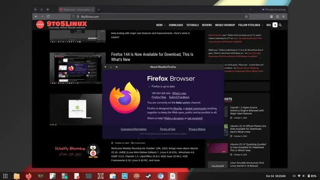 Firefox 145: A primeira versão a abandonar o suporte de 32 bits no Linux
