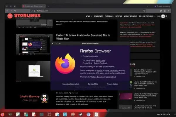 Firefox 145: A primeira versão a abandonar o suporte de 32 bits no Linux