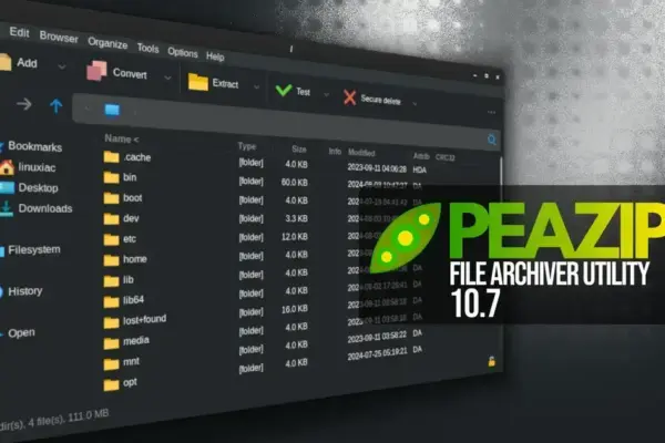 PeaZip 10.7: Arquivador de Arquivos com Novos Recurso