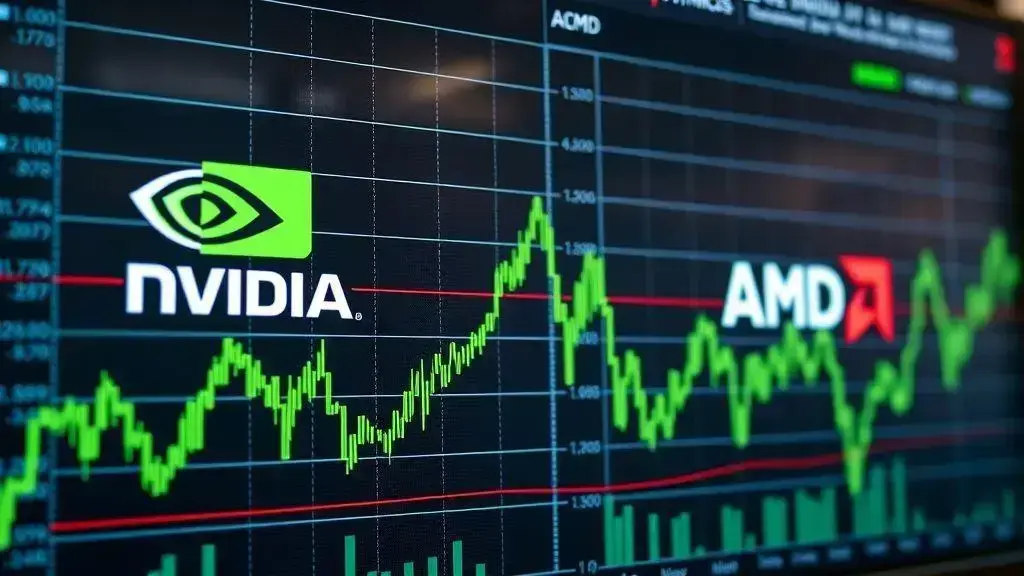 Queda e recuperação das ações da Nvidia após acordo da AMD com OpenAI 1 Queda e recuperação das ações da Nvidia após acordo da AMD com OpenAI