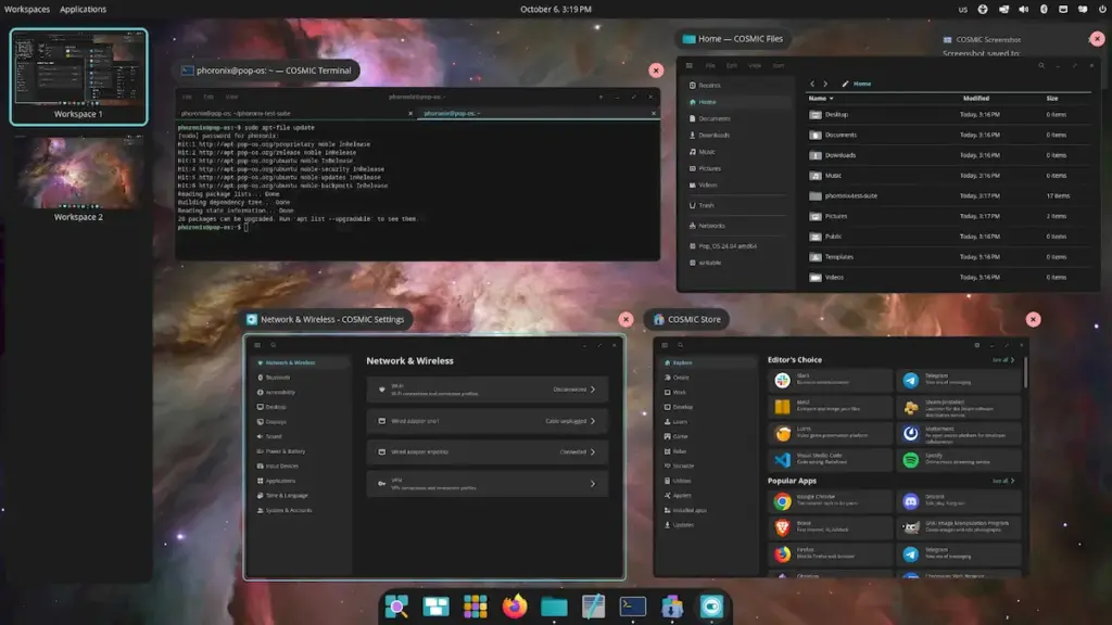 System76 ajusta lançamento do Pop!_OS 24.04 LTS e COSMIC Desktop para dezembro