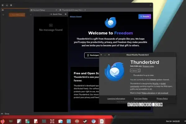 Thunderbird 144: Atualização do Flatpak e diversos fixes de segurança