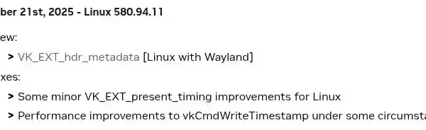 Driver NVIDIA 580.94.11 para Linux traz suporte ao metadata HDR e melhorias Vulkan